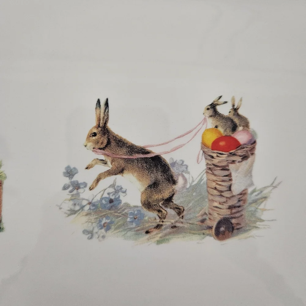 Williams Sonoma Ceramic Easter Bunny Graphic Serving Tray